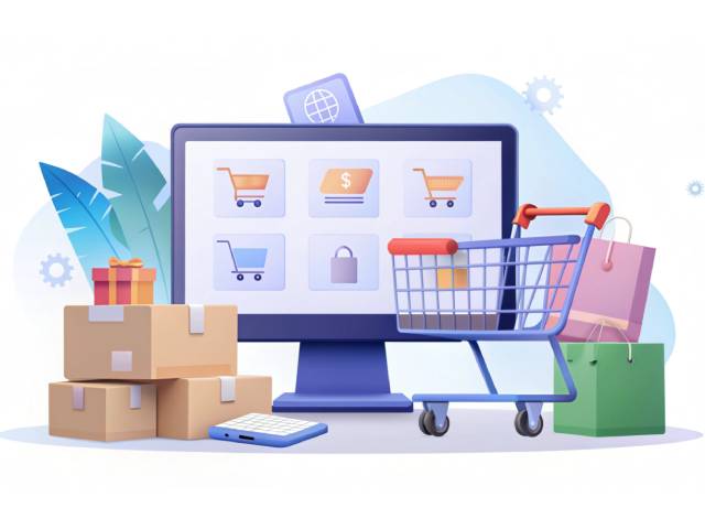 Design a simple e-commerce system with a high-level overview of the components and functionalities
